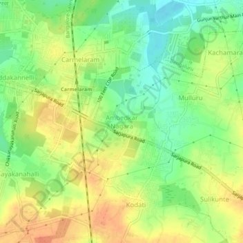 Ambedkar Nagara topographic map, elevation, terrain