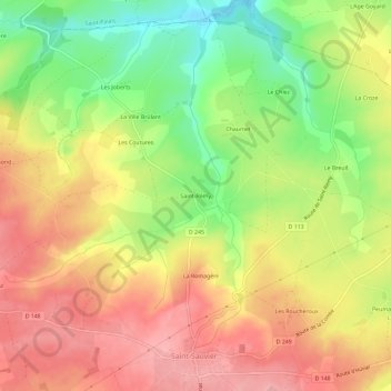 Saint-Rémy topographic map, elevation, terrain