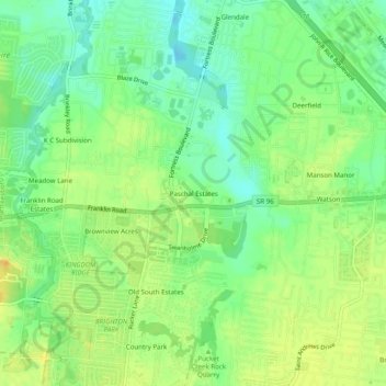 Paschal Estates topographic map, elevation, terrain
