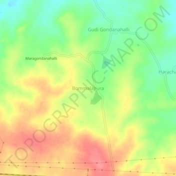 Bommalapura topographic map, elevation, terrain