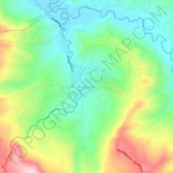 Ráquira topographic map, elevation, terrain