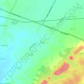Mohal topographic map, elevation, terrain