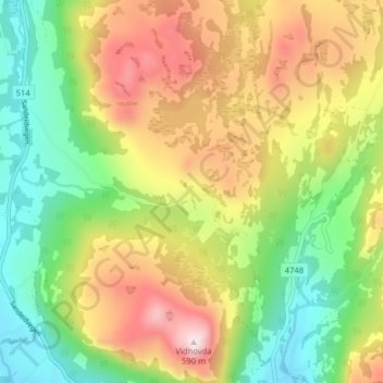 Aukland topographic map, elevation, terrain