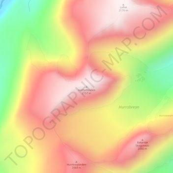 Veslfjelltinden topographic map, elevation, terrain