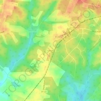 Clayville topographic map, elevation, terrain