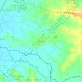 Biclat topographic map, elevation, terrain