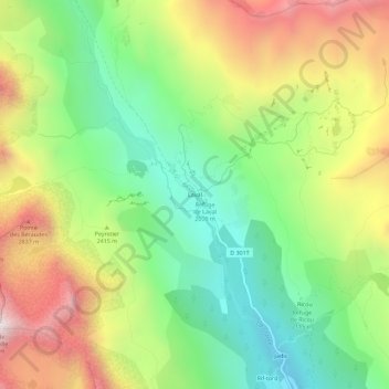 Laval topographic map, elevation, terrain