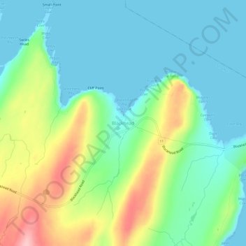 Blackhead topographic map, elevation, terrain