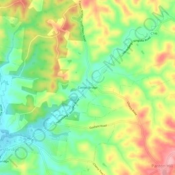 Cottles Bridge topographic map, elevation, terrain