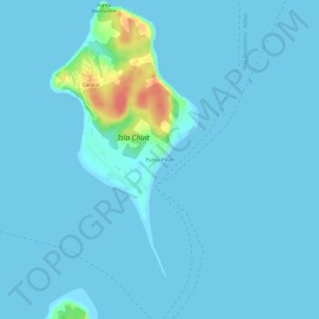 Punta Pillán topographic map, elevation, terrain