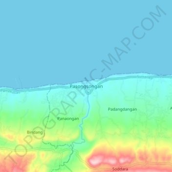Pasongsongan topographic map, elevation, terrain