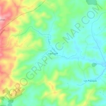 Las Cujas topographic map, elevation, terrain