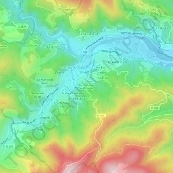Signe Martre et Pissoule topographic map, elevation, terrain