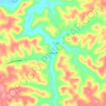 Hunnewell topographic map, elevation, terrain