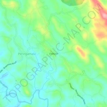 Chittoor topographic map, elevation, terrain