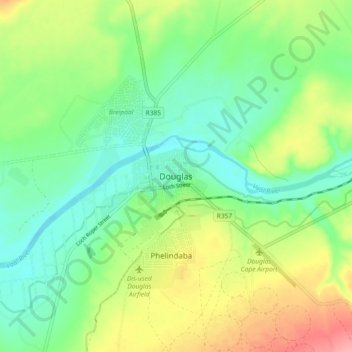 Douglas topographic map, elevation, terrain