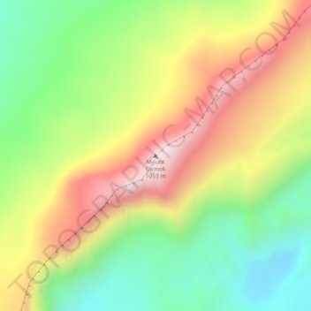 Mount Okmok topographic map, elevation, terrain