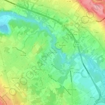 Saint-Romain topographic map, elevation, terrain