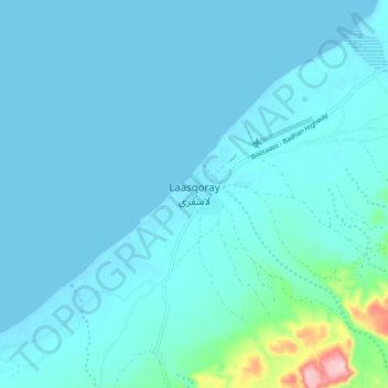 Las Khorey topographic map, elevation, terrain