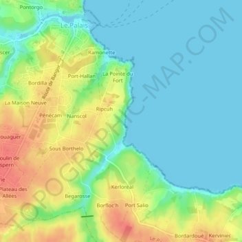 Stang Eun Datte topographic map, elevation, terrain