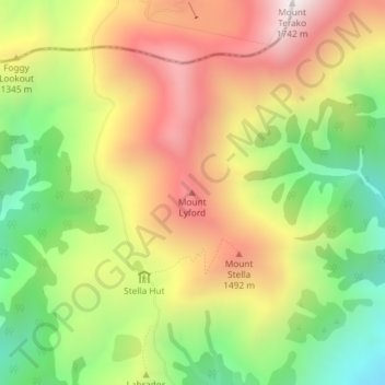 Mount Lyford topographic map, elevation, terrain
