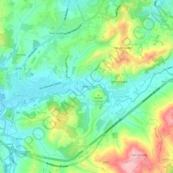 Mulino topographic map, elevation, terrain