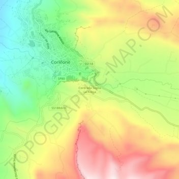 Contrada Sopra La Rocca topographic map, elevation, terrain