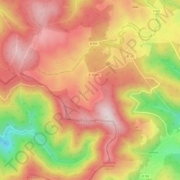 Chiffre topographic map, elevation, terrain
