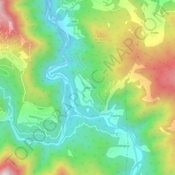 Losso topographic map, elevation, terrain