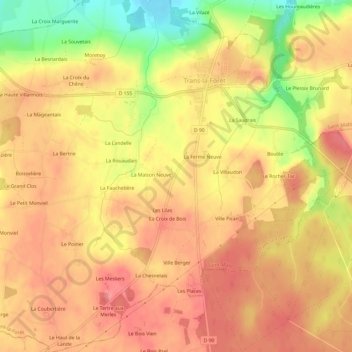 Le Clos Lorent topographic map, elevation, terrain
