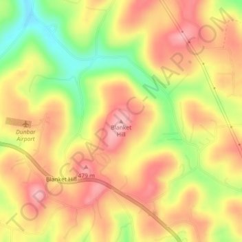 Blanket Hill topographic map, elevation, terrain