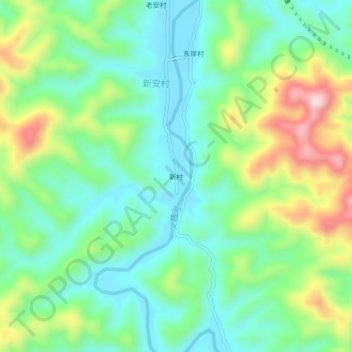 Xincun topographic map, elevation, terrain