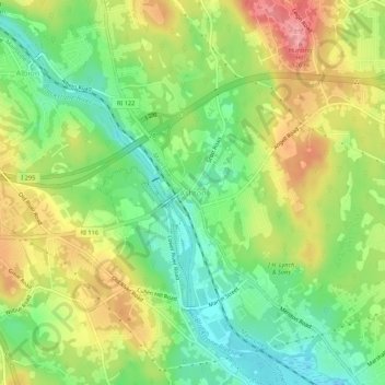 Ashton topographic map, elevation, terrain