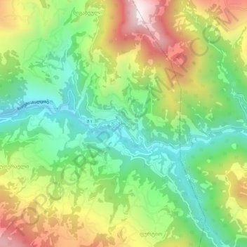 Zamleti topographic map, elevation, terrain