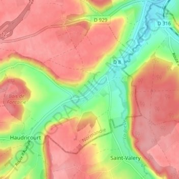 Villers topographic map, elevation, terrain