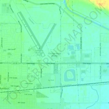 Carriage House Estates topographic map, elevation, terrain