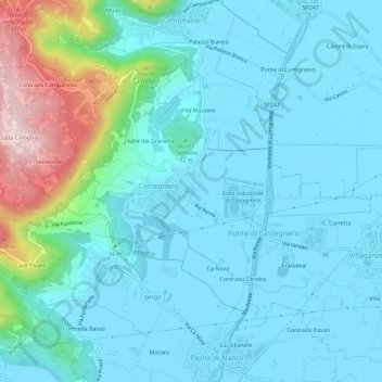 Villa Clementi topographic map, elevation, terrain
