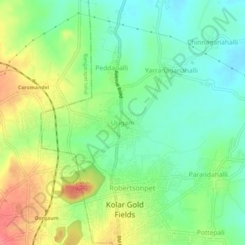 Urigam topographic map, elevation, terrain