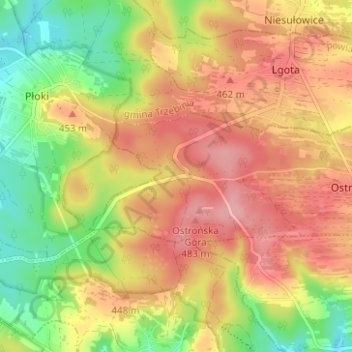 Galman topographic map, elevation, terrain