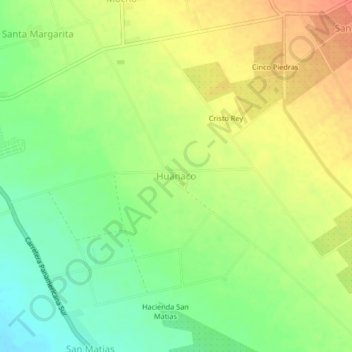 Huanaco topographic map, elevation, terrain