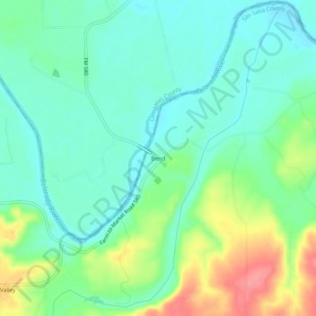 Bend topographic map, elevation, terrain