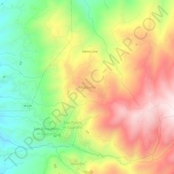 Redipiano topographic map, elevation, terrain