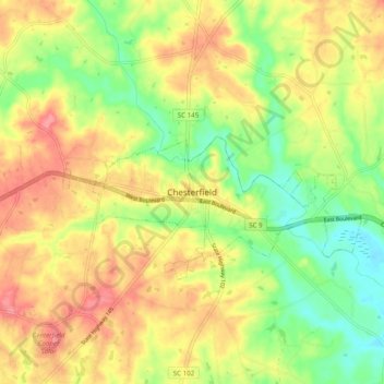 Chesterfield topographic map, elevation, terrain