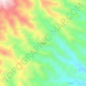 Orgen topographic map, elevation, terrain
