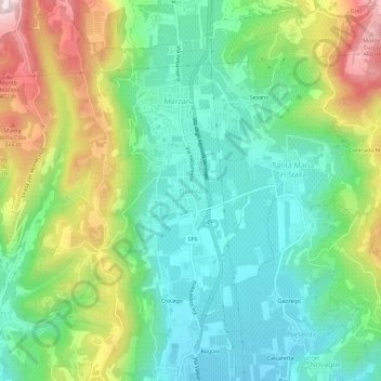 Quinto topographic map, elevation, terrain