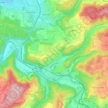 Iberg topographic map, elevation, terrain