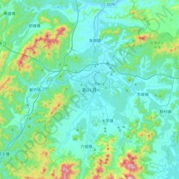 Xinxing topographic map, elevation, terrain