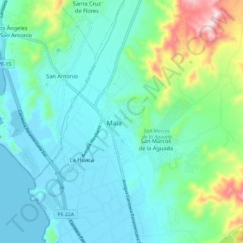 Mala topographic map, elevation, terrain