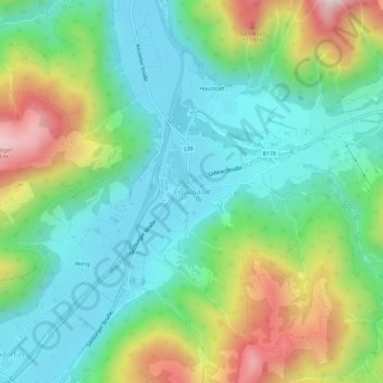 Erpfendorf topographic map, elevation, terrain