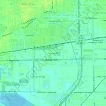 Sunnyside topographic map, elevation, terrain